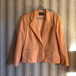 Adolfo International Orange Blazer 100% Wool Size Medium Women’s Clothing